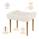 Ver imagem 4 de Puff Decorativo Para Sala De Estar Requinte L02 Linho Cru - Lyam Decor