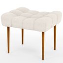 Ver imagem 1 de Puff Decorativo Para Sala De Estar Requinte L02 Linho Cru - Lyam Decor