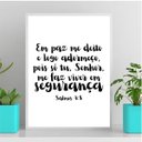 Ver imagem 2 de Quadro Salmo em Paz Me Deito 24x18cm:madeira Branca