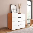 Ver imagem 1 de Cômoda Madri com 4 Gavetas 90x84cm Branco/Freijó 250700