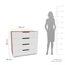 Ver imagem 3 de Cômoda Madri com 4 Gavetas 90x84cm Branco/Freijó 250700