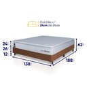 Ver imagem 2 de Conjunto Box Marrom Luanda Branco Espuma D28 Casal 138x188x62 - King House