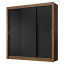 Ver imagem 3 de Guarda-roupa Casal 3 Portas de Correr Rustic/preto Nobre Madesa