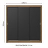 Guarda-roupa Casal 3 Portas de Correr Rustic/preto Nobre Madesa - 4