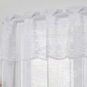 Ver imagem 2 de Cortina para Cozinha com Bandô Renda Flores 2,00m X 2,50m Varão 2m - Branco