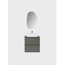 Ver imagem 4 de Gabinete para Banheiro com Cuba e Espelheira Organica 60cm Mdf Verde Dubai - On Móveis