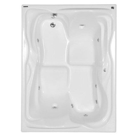 Banheira Hidromassagem 4 Jatos com Aquecedor 2 Lugares Acrílico 180x130x53cm Nobile Maggiore Astra Branco