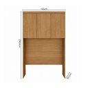 Ver imagem 3 de Módulo de Guarda Roupa Aéreo Ponte Casal 145cm 100% MDF Cairo Marrom/Cinamomo