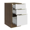 Ver imagem 4 de Balcão Madesa Lux 40 cm 3 Gavetas (Sem Tampo) Rustic/Branco Veludo