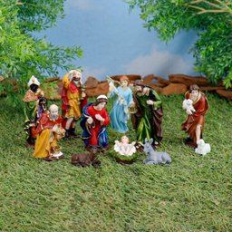 Presepio Natalino 10cm Enfeite Decorativo 11 Peças Resina Decoração de Natal - 2