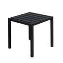 Ver imagem 1 de Mesa Lateral Quadrada com Tampo Ripado de Alumínio para Espreguiçadeira de Piscina