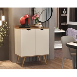 Aparador 2 Portas Buffet Acalanto Cantinho Cafe Pés Palito Perola / Caramelo - Comprar Moveis em Cas - 1