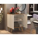 Ver imagem 2 de Aparador 2 Portas Buffet Acalanto Cantinho Cafe Pés Palito Perola / Caramelo - Comprar Moveis em Cas