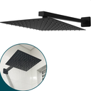 Ver imagem 1 de Chuveiro Inox Preto Fosco De Banheiro Moderno Quadrado 20x20