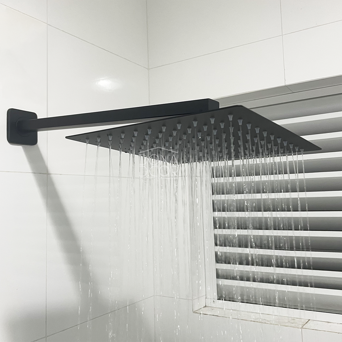 Chuveiro Inox Preto Fosco De Banheiro Moderno Quadrado 20x20 - 4