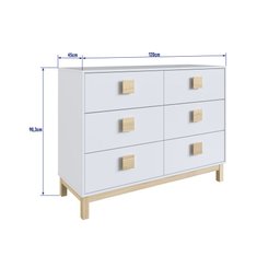 Cômoda Infantil Linha Eleva 120cm 06 Gavetas LE003 Completa Móveis - Branco - 3