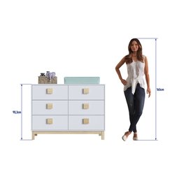 Cômoda Infantil Linha Eleva 120cm 06 Gavetas LE003 Completa Móveis - Branco - 4