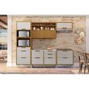 Ver imagem 2 de Cozinha Modulada Completa Imperatriz 5pçs 2 Balcões 2 Aéreos+ Torre Quente Freijo/off White