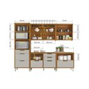 Ver imagem 4 de Cozinha Modulada Completa Imperatriz 5pçs 2 Balcões 2 Aéreos+ Torre Quente Freijo/off White