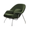 Poltrona Womb Chair com Puff Cromada Linho Verde - 3