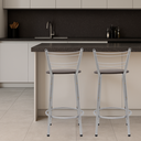 Ver imagem 6 de Kit 2 Banquetas para Balcão Flórida Prata 60cm Cozinha Gourmet Bistrô Bancada Piscina Área de Lazer
