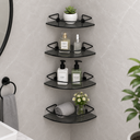 Ver imagem 1 de Kit 4 Suporte Prateleira Porta Shampoo Condicionador Canto Banheiro Vidro Preto Fumê