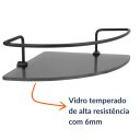 Ver imagem 3 de Kit 4 Suporte Prateleira Porta Shampoo Condicionador Canto Banheiro Vidro Preto Fumê