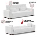Ver imagem 6 de Sofá Cama 02 lugares Lisboa Corano Pés de Madeira - D’Rossi - Branco