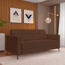 Ver imagem 2 de Sofá Living Decorativo Houston 2 Lugares 180cm Pés em Metal Veludo Marrom Vermelho G33 - Gran Belo