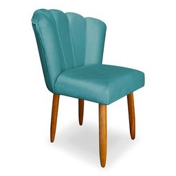 Cadeira de Jantar Pétala Estofada Pés Palito Suede - 1