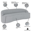 Ver imagem 3 de Sofá 3 Lugares para Sala de Estar Living 210cm Theo D06 Linho Cinza Claro - Mpozenato