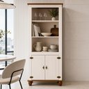 Ver imagem 4 de Estante Livreiro para Sala de Estar Home Office 2 Portas 89cm Alegra S05 Off White Nogueira - Lyam