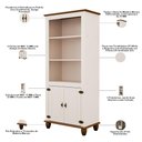 Ver imagem 5 de Estante Livreiro para Sala de Estar Home Office 2 Portas 89cm Alegra S05 Off White Nogueira - Lyam