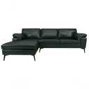 Ver imagem 1 de Sofá de Couro Asti 3 Lugares com Chaise Esquerda Green Bicolor - Mempra Design