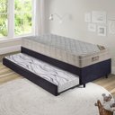Ver imagem 1 de Bicama Box 88x188 Suede Preto com Colchão Airtech Ortobom