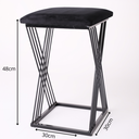 Ver imagem 5 de Banqueta Design X Baixa Luxo 48cm em Metal Preto
