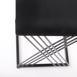 Banqueta Design X Baixa Luxo 48cm em Metal Preto - 3