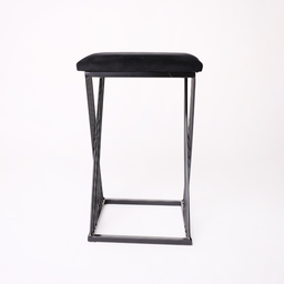 Banqueta Design X Baixa Luxo 48cm em Metal Preto - 4