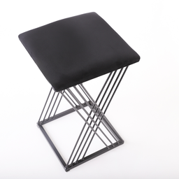 Banqueta Design X Baixa Luxo 48cm em Metal Preto - 2