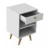 Mesa de Cabeceira Retro Plus Branco MDF/MDP 42cm Olivar - 5