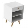 Mesa de Cabeceira Retro Plus Branco MDF/MDP 42cm Olivar - 4