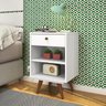 Mesa de Cabeceira Retro Plus Branco MDF/MDP 42cm Olivar - 1