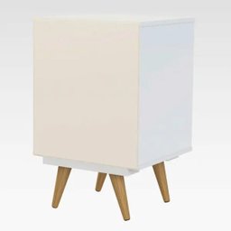 Mesa de Cabeceira Retro Plus Branco MDF/MDP 42cm Olivar - 6