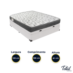 Cama Box Baú Viúvo Branco e Colchão Iso 100 D33 Ortobom - 3