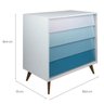 Cômoda Vintage corpo Branco 4 Gavetas em Degrade Azul - 5