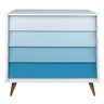 Cômoda Vintage corpo Branco 4 Gavetas em Degrade Azul - 3