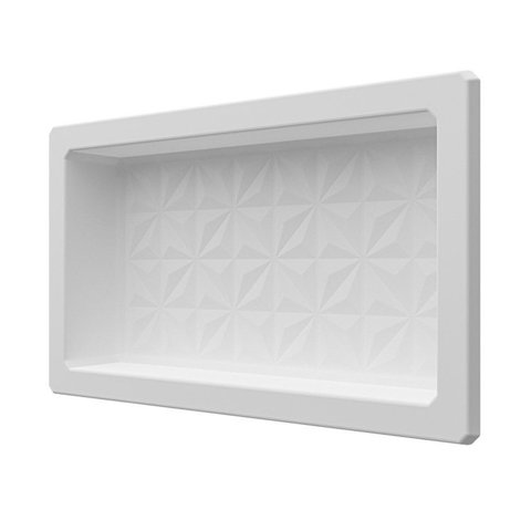 Nicho de Embutir em Plástico Texturizado 60x8,5x30 cm Branco