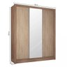 Guarda-Roupa Casal com Espelho 3 Portas 2 Gavetas Wood Demóbile - 4