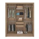 Ver imagem 2 de Guarda-Roupa Casal com Espelho 3 Portas 2 Gavetas Wood Demóbile