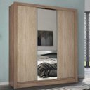 Ver imagem 1 de Guarda-Roupa Casal com Espelho 3 Portas 2 Gavetas Wood Demóbile